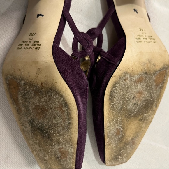Ann Marino purple suede heel mules size 7M - Picture 8 of 11